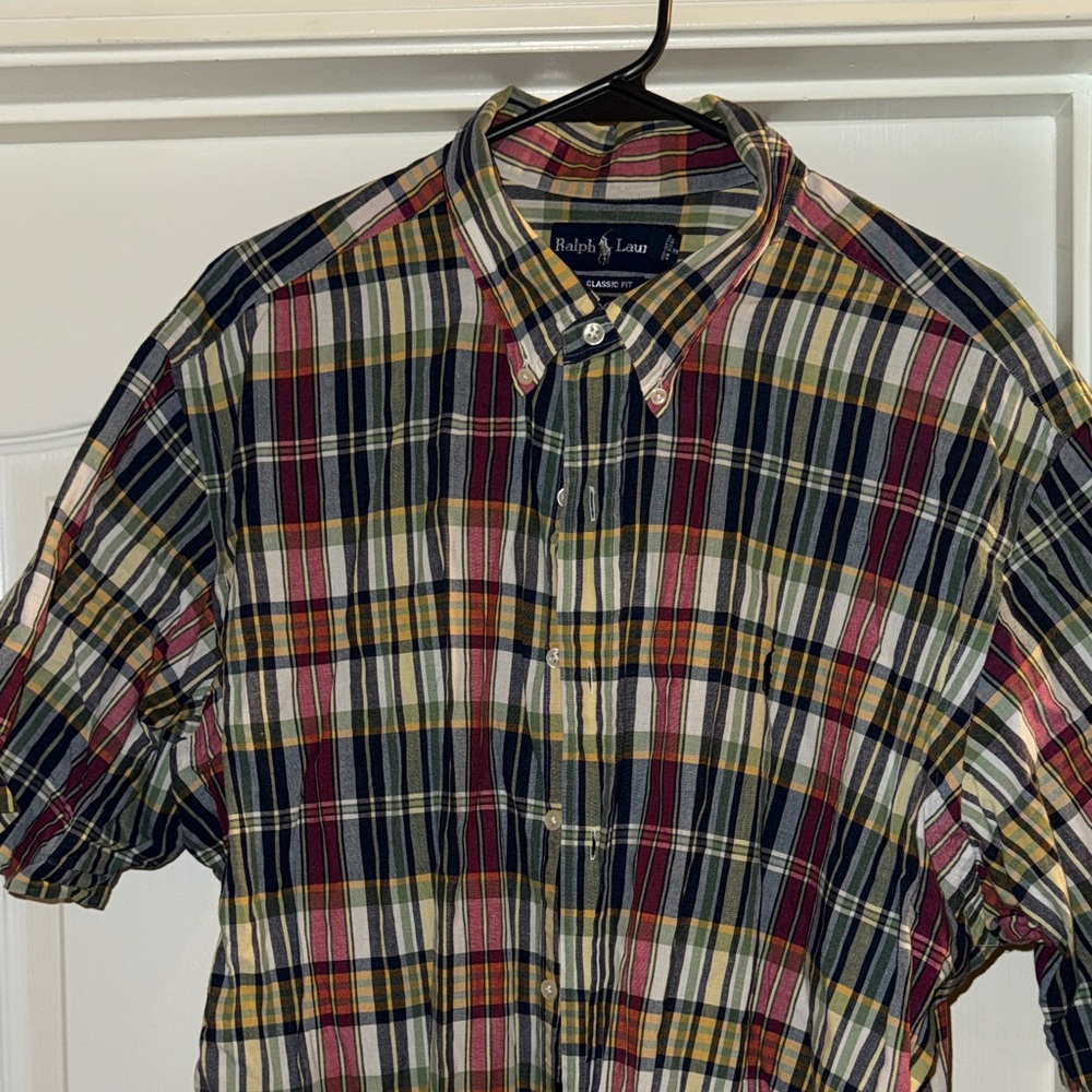 Ralph Lauren Men's Plaid Shirt - Red, Green, Blue size XXL